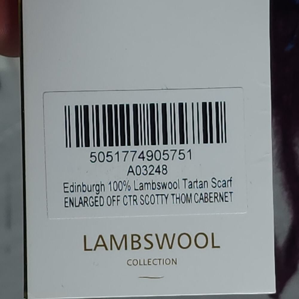 Edinburgh 100% Lambswool Marron Multicor Plaid Tartan Scarf Made In Scotland Nwt - Picture 8 of 8